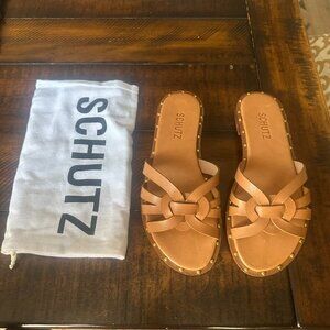 Schutz: SOLD OUT Phoenix Studded Leather Flat Sandals Size 6.5